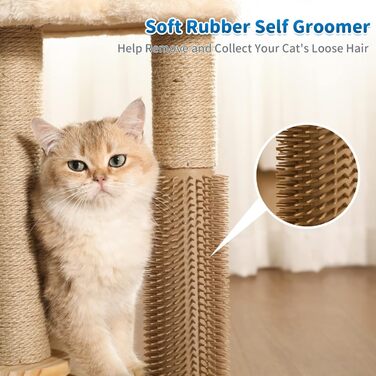 Когтеточка для котів Made4Pets Wolke, 44,5 см, натуральний сизаль, м’яка лежанка, інтерактивна іграшка, для домашніх котів