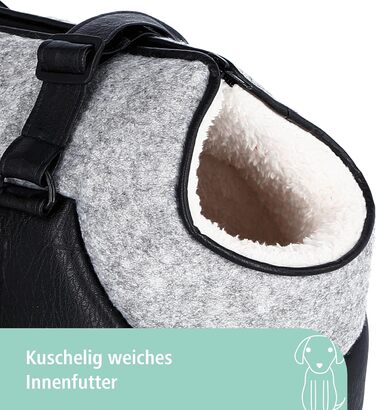 Транспортна сумка для собак та котів Kerbl Chiara, 46x23x25 см, поліестер, чорний/сірий