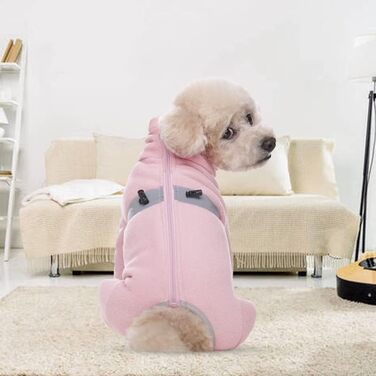 Піжама для собак з полярного флісу, тепла зимова куртка та светр для маленьких та середніх собак, X-Large, рожевий