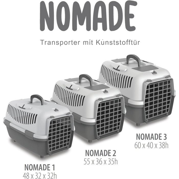 Транспортний бокс для котів та собак Nomade 2 - міцний бокс з поліпропілену, 55 x 36 x 35 см, до 8 кг