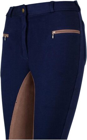 Жіночі штани для верхової їзди RL24 Vollbesatz Flex BASICLINE, розмір 38, темно-синій/світло-коричневий