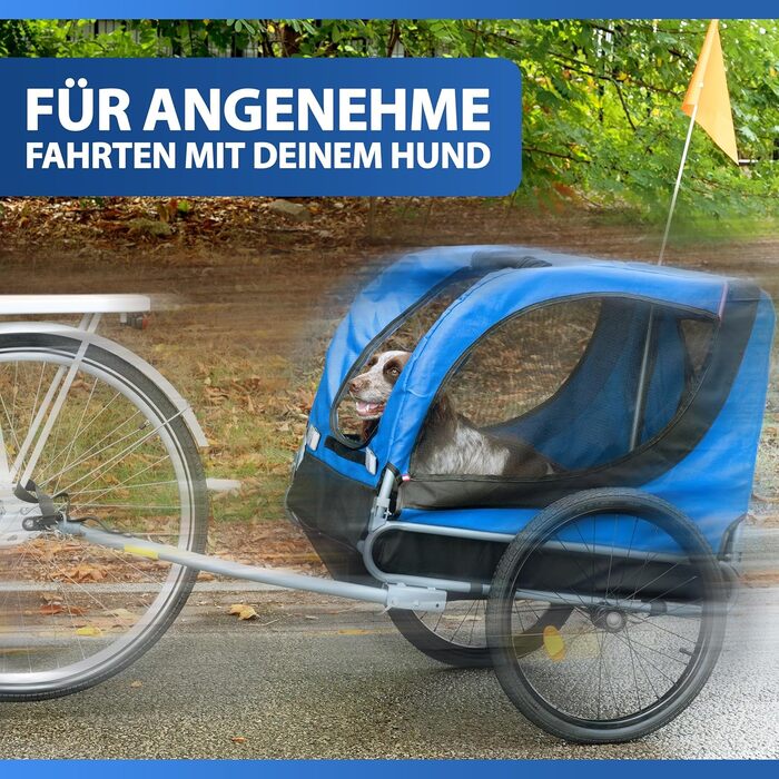 Причіп для велосипеда з захистом від дощу, для собак до 40 кг, складання, блакитний