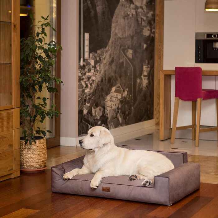 М'яке лежання для собак: лежанка-кошик, лежанка для тварин, коричнева, 98 x 66 см (Fancy, XL)