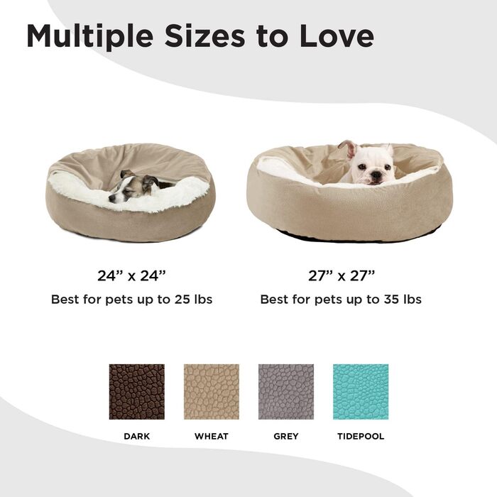 Ліжко для кота та собаки Cozy Cuddler Ilan від Sheri, з кріпленням ковдри, блакитне, 61 x 61 см