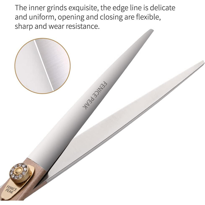 Професійна ножиця для вичісування собак та котів Fenice Peak, 1.2 см, з нержавіючої сталі 440C, 50/56 зубів, 7'' (Комбо, 7.5'')