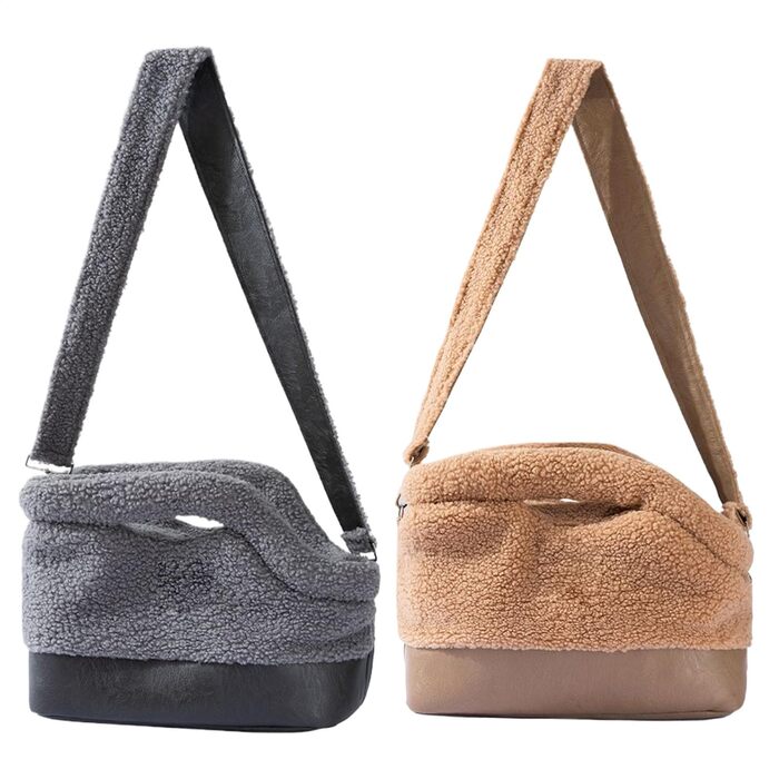 Транспортна сумка для котів Dreuhuing | Водонепроникна, м'яка сумка-переноска | З безпечним кріпленням, для маленьких та середніх порід, зимові подорожі, прогулянки на вулиці, сірий колір