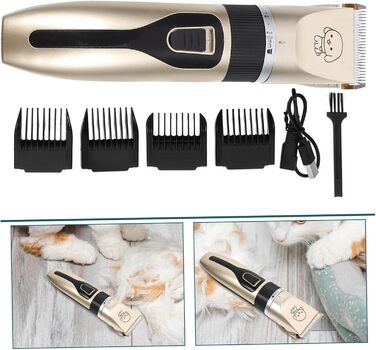 Електричний собачий триммер Hanabass з титановими лезами та керамічним покриттям. Безшумна машинка для грумінгу собак та цуценят, для догляду за вухами та обличчям. Бездротова, для чутливої шкіри.