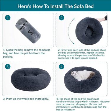 М'яке кругле ліжко для собак і котів Lukery з плюшу, зручне доунат-ліжко, м'яке плюшеве ліжко для маленьких, середніх та великих тварин (60 см, світло-морська зелень) 60 см, світло-морська зелень