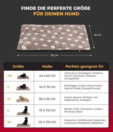 Лежак для собак HS-Hundebett® XL 95x135 см, двосторонній, м'який, бежевий, для дивану, авто і клітки, вироблено в Німеччині