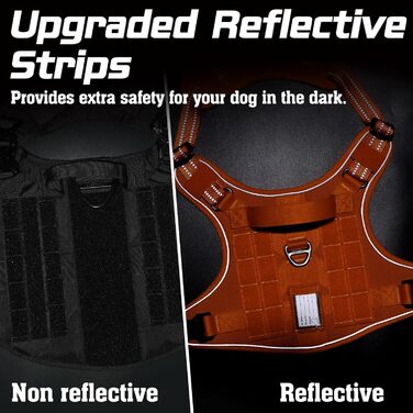 Нагрудник для собак Rabbitgoo середнього розміру, анти-тяга, регульований, з ручкою, міцний, тактичний, з металевими пряжками, для прогулянок (M, Помаранчевий)