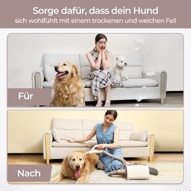 Фен для собак Olvy Hundefön: професійний сушар для догляду за шерстю з регулюванням швидкості та 4 насадками