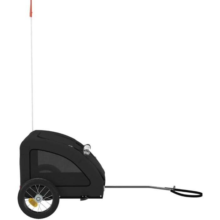 Причіп для велосипеда: вантажний, складний, для собак, чорний, Oxford-Gewebe, до 30 кг, з прапорцем та сумкою