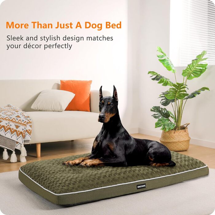 Ортопедичний лежак для собак, двоярусний килимок для собак, зручний лежак для собак, знімний кошик для собак, 90 см для маленьких та середніх собак (120 x 74 x 12 см, оливковий)