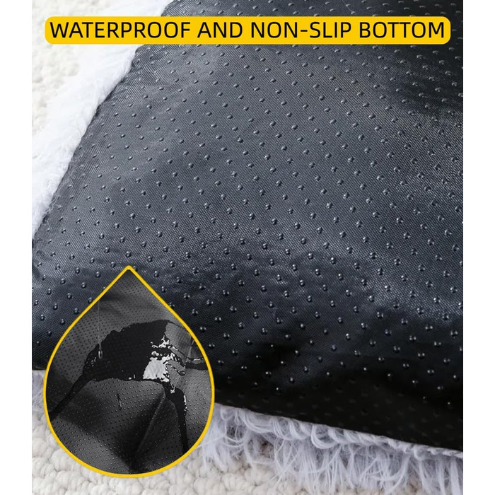 М'яке собаче ліжко для великих та середніх собак, плюшеве крісло-подушка для собак, товсті собачі матраци з неслизьким дном, пухнасте ліжко для домашніх тварин, можна прати та заспокоює (сірий, 80x118 см)
