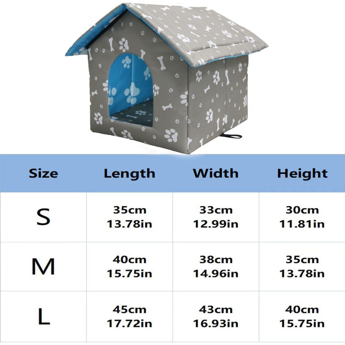 Будинок для котів Vinnypet на вулицю: зимостійкий, водонепроникний, з килимком, 40x38x35 см (L:45x43x40 см, сірий)