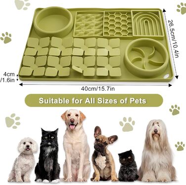Силіконова килимок-головоломка для собак з присосками, Slow Feeder для цуценят та дорослих собак, антиковзаюча миска для повільного годування, зняття стресу та нудьги