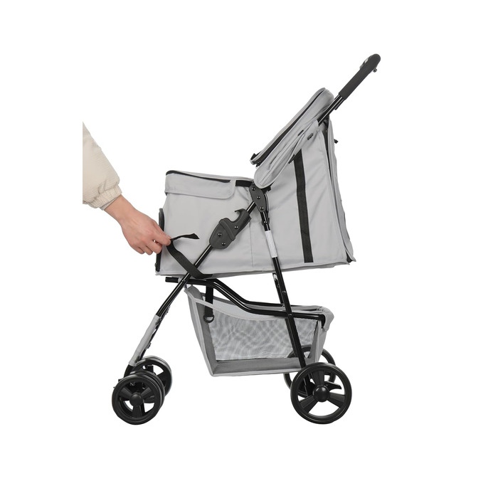 Візок для собак Сенна сірий, зручний для прогулянок