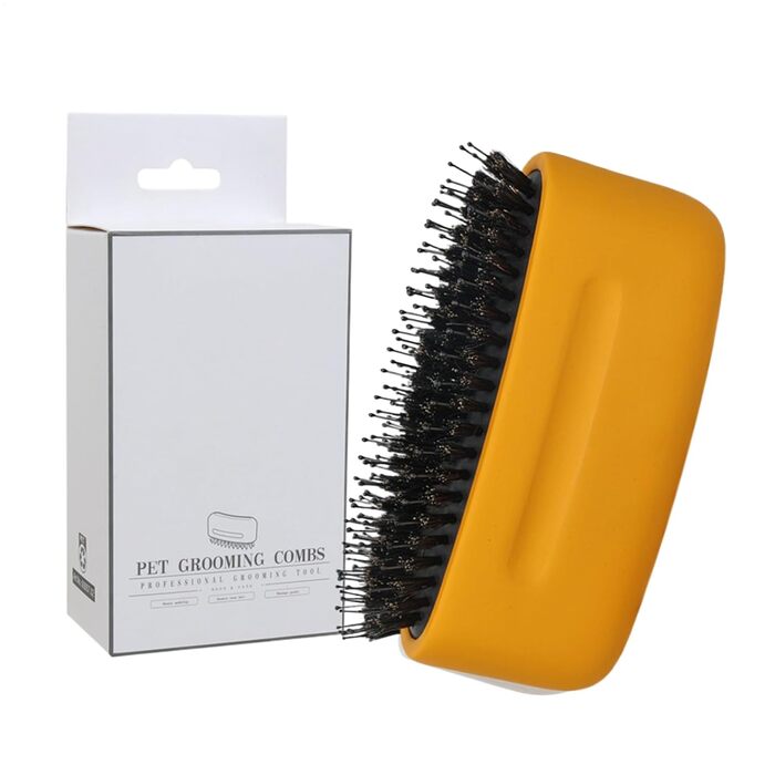 Гребінець для котів від випадання шерсті, знімач котушок, аксесуар для довгошерстих кошенят та собак - щоденний догляд вдома, на вулиці та під час купання, жовтий