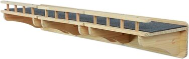 Настінна полиця для котів з натурального масиву дерева 120x30 см, котячий місток, сходи, балкон, меблі для котів