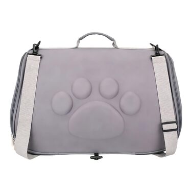 М'яка переноска для тварин - переноска для собак та котів з регульованим ремінцем для прогулянок. Легка переноска для цуценят та маленьких собак. Підходить для візитів до ветеринара, міських прогулянок та подорожей. Сірий колір, розмір M