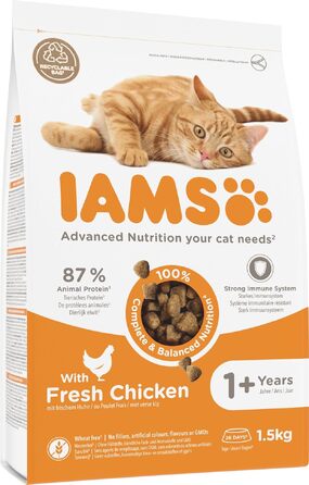 Сухий корм для дорослих котів IAMS з куркою (від 1 до 6 років), 10 кг