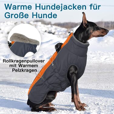 Зимовий теплий дощовик для собак, водонепроникний, з регульованим коміром, для середніх собак, кокер спанієль, оранжево-сірий, розмір M