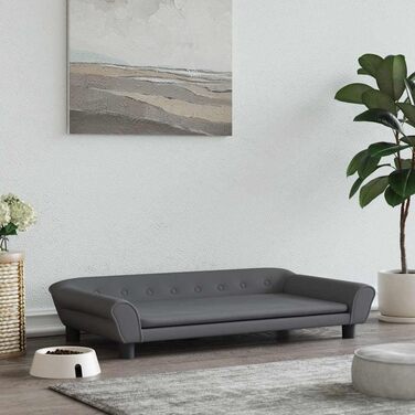 Крісло-ліжко для собак, м'яке ліжко для тварин, лежанка для маленьких собак та котів, лежанка для домашніх тварин, велюр (100 x 50 x 21 см, темно-сірий)