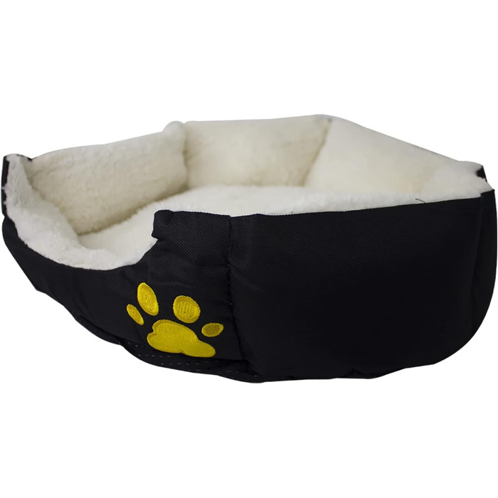 Mobiclinic® Pets Ліжко для собак і котів Pluto, європейський бренд, машинне прання, антиковзке дно, надм'яка тканина, зручно, різні розміри, чорний/білий