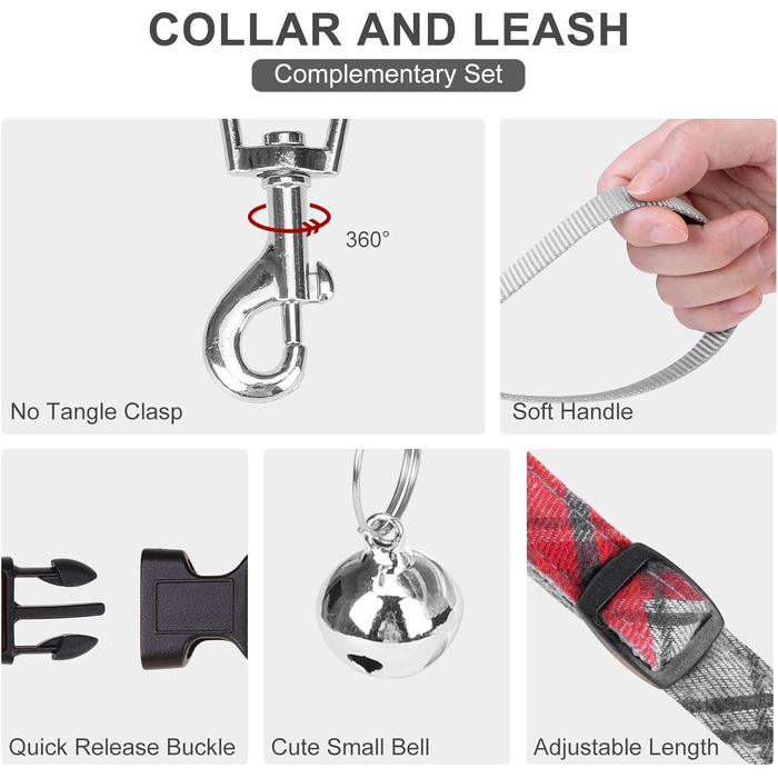 Нашийник та поводок для собак ExPawlorer – класичний вишуканий комплект для середніх собак, сірий колір, не тягне, регульований, надійний для прогулянок