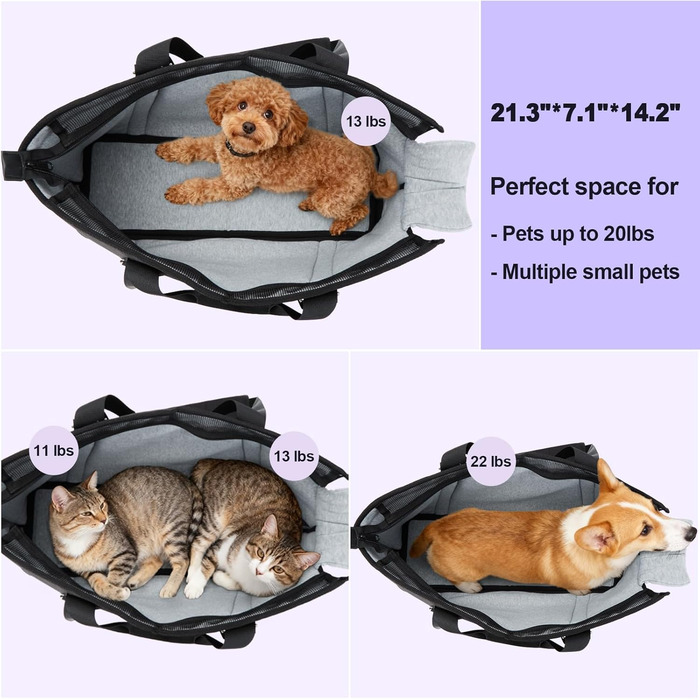 Сумка-переноска для собак великих порід Ownpets, для котів та собак, до 25 кг, з підкладкою та страхувальним ремінцем, підходить для перельотів