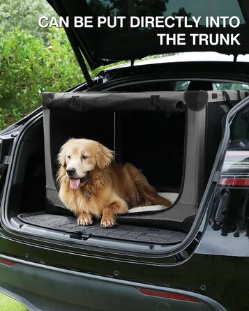 Складана переносна собача будка для середніх та великих собак, 61 см, 4 двері, для подорожей, з міцними сітчастими вікнами