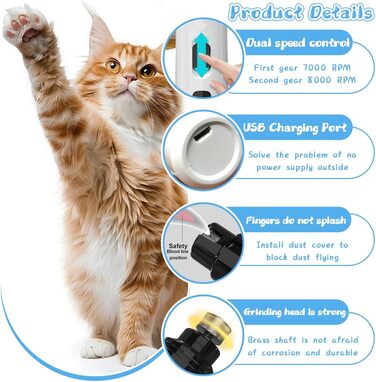 М'який шліфувальник кігтів для собак – тиха обробка кігтів для безстресових лап, ідеально підходить для собак, котів та кроликів