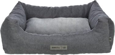 Ліжко для собак TRIXIE Liano, 80x60 см, сіре - м'яке, з наповнювачем з пінопластових кульок, для великих собак, з антиковзким покриттям, миється, 37981