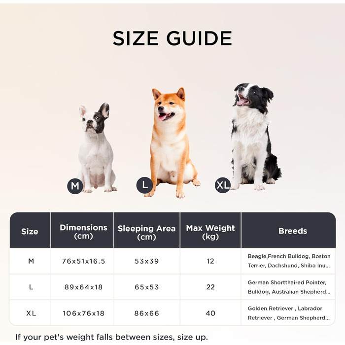 Ортопедичне ліжко для собак середніх порід BEDSURE - 76x51x16.5 см. Водонепроникне диванчик для собак з Memory Foam та Eierkarton-Schaum, знімний Cord-чехол, сірий.