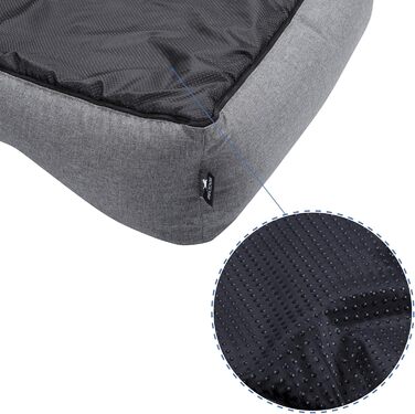 Преміум ортопедичне ліжко для собак BedDog Clara, м'яке ліжко-кімнатна подушка знімним чохлом, ковдра в подарунок - Rock (сірий) L 110 x B 75 x H 25 см ROCK (сірий)