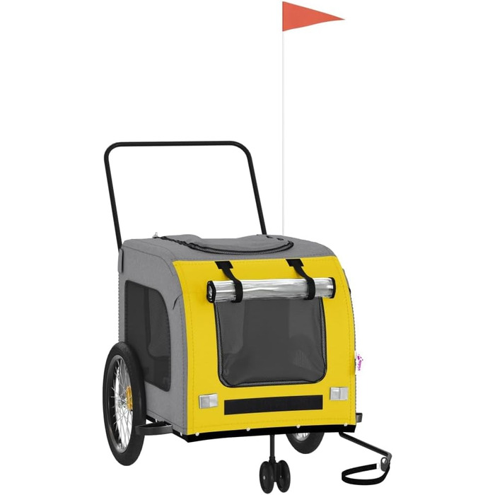 Причіп для велосипеда для собак жовтого та сірого кольорів Oxford-Gewebe та заліза LH16839