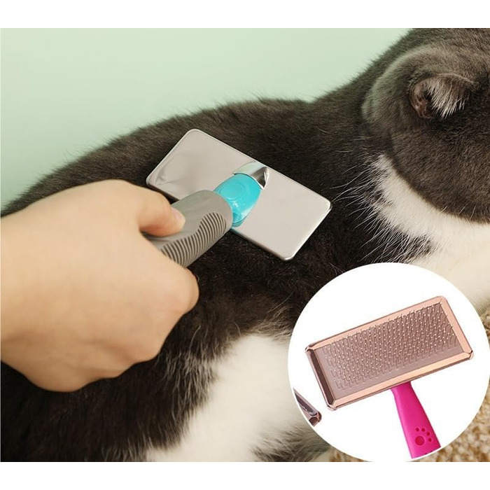 Бурштук для догляду за шерстю котів з довгим хутром, щітка для собак і котів, гребінець для котів, щітка для догляду за домашніми тваринами, для кошенят, кроликів, інструмент для видалення шерсті, масажна та очисна щітка для розплутування вузлів