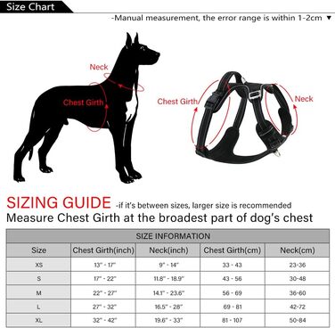 Шлея та повідець Bossdog для собак, анти-тягнуча, зручна для малих, середніх і великих порід, з міцною ручкою зверху та світловідбиваючими смужками, розмір XS, чорна