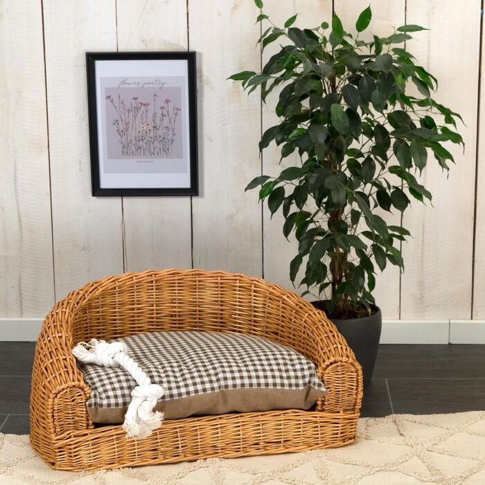 Кругле ліжко для собак та котів Tier Bett Prince з плетіння, 57x42 см