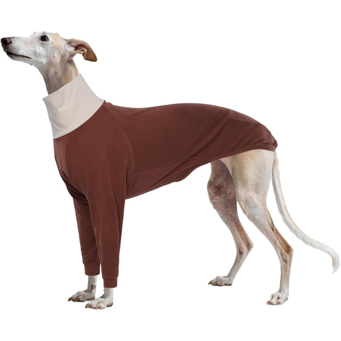 Пуловери для Whippet: теплий пуловер з коміром-стійкою для італійських віндхундів (браун, XXS)