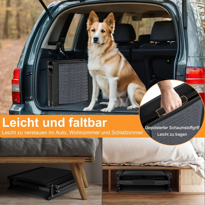 Рампа для собак Klappbare Hunderampe, алюміній, 157x43 см, до 110 кг, з антиковзким покриттям