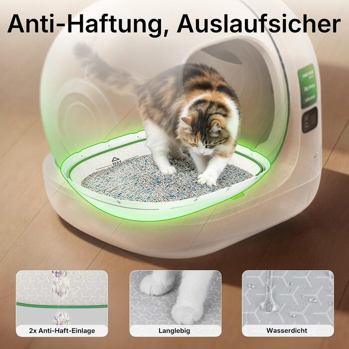 Самоочисний автоматичний туалет для котів PETKIT Purobot Max 3, 76л, з подвійною системою видалення запаху та збільшеним входом, білий