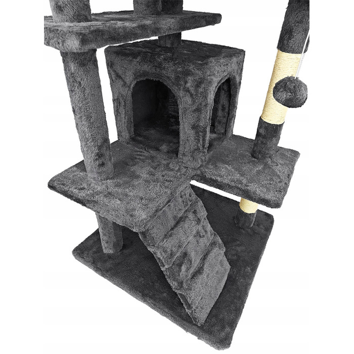 Високий кігтеточка для котів Mersjo, чорна, 138 см, сизаль