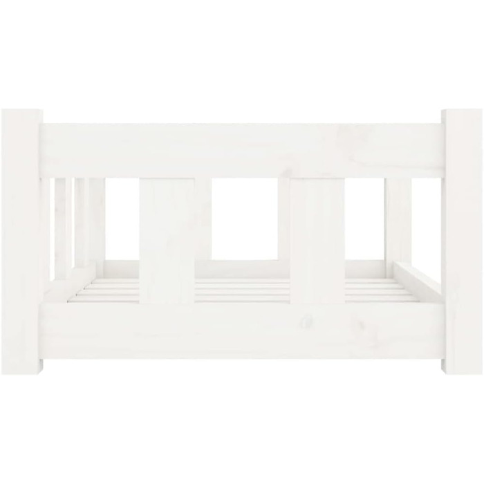 Собаче ліжко біле з масиву сосни 65,5x50,5x28 см - кошик для котів та собак середніх та великих порід