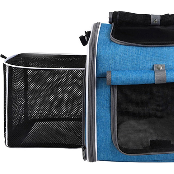 Велосипедний багажник для собак JTLB, розширюваний корзинка, водонепроникна сумка на кермо для тварин, швидке кріплення, оксфордська тканина, стильний дизайн, підходить для щоденних поїздок, серфінгу (Блакитний)