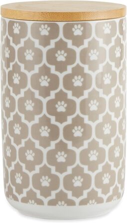 Керамічна миска для домашніх тварин Bone Dry DII Paw Patch & Stripes, сіра