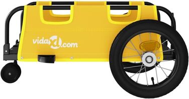 Причіп для велосипеда: вантажний, для собак, жовтий, Oxford, міцний, легко монтується