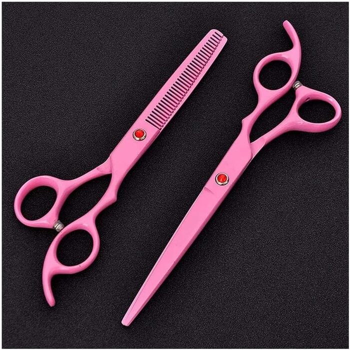 Професійна ножиця для собак, вигнута, рожева - ножиці для грумінгу