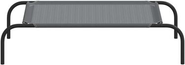 Підвищене ліжко для собак VidaXL 110x65x20 см, Textilene та сталь. Ліжко, диван, лежанка для собак, лежанка для домашніх тварин, місце для сну собак, Outdoor ліжко для собак (90 x 50 см, сірий)