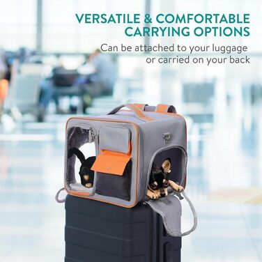 Транспортна переноска для котів Navaris - безпечна та зручна переноска для кота з вікном та 3-стороннім відкриванням, з плечовим ременем та надійними застібками